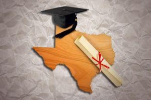 Texas cap and diploma
