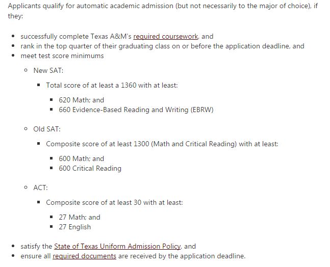 A&M auto admit