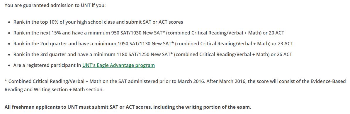UNT auto admit